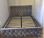 Lit prestige velours avec matelas 140x190