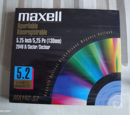 Informatique St Genis Laval Rhône - Photos Vivastreet MAGNETIC OPTICAL DISK DISQUE MAGNETO OPTIQUE 5.2 Go MAXEL