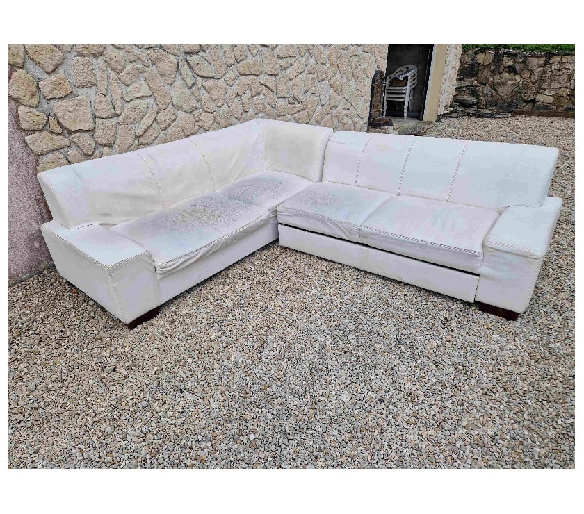 Ameublement & art de la table Reims Marne - Photos Vivastreet CANAPE D’ANGLE CONVERTIBLE BLANC, état d’usage, Reims