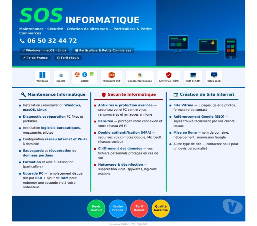 Dépannage ordi Mac / PC / portable Seine-Saint-Denis Neuilly sur Marne - 93330 - Photos Vivastreet SOS Informatique Dépannage PC, Sécurité