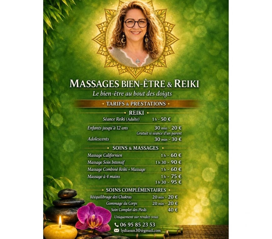 Massages Gard Ners - 30360 - Photos Vivastreet Massages bien-être et soins énergétiques Reiki