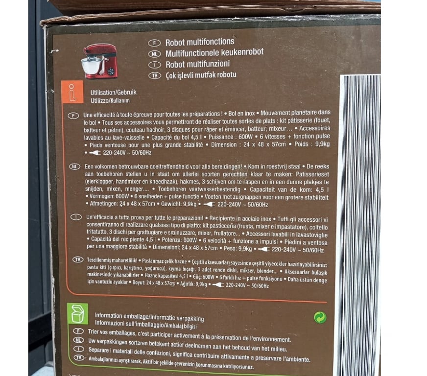 Electroménager occasion Haute-Garonne Leguevin - 31490 - Photos Vivastreet Robot Multifonction Carrefour Home – ref HSM3472E-10