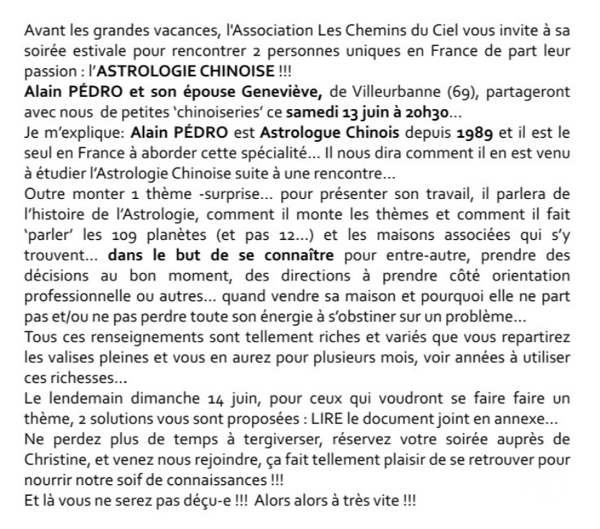 Autres sorties Saône-et-Loire Montchanin - 71210 - Photos Vivastreet ASTROLOGIE CHINOISE