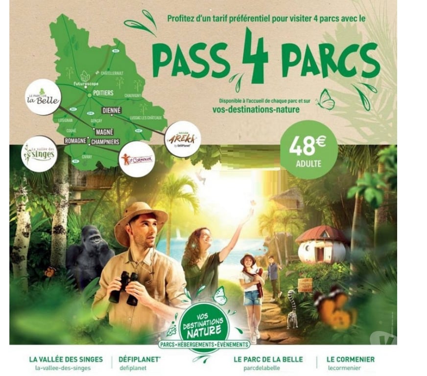 Spectacles Vienne Dienne - 86410 - Photos Vivastreet 1 pass 4 parcs " Vos Destinations Nature " dans la Vienne
