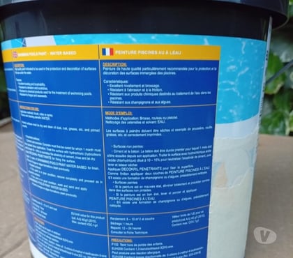 Photos Vivastreet peinture piscine béton blanche pot de 4L pour 20M carre