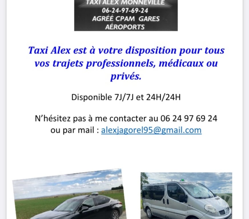 Autre Service Oise Monneville - 60240 - Photos Vivastreet ALEX TAXI MONNEVILLE