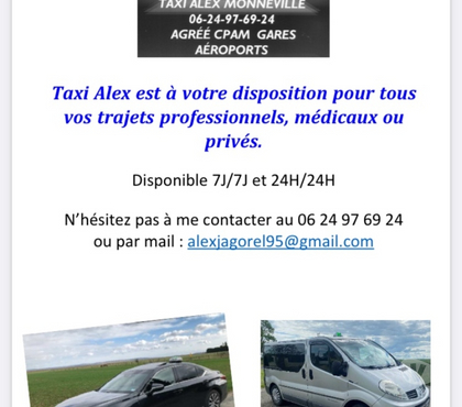 Autres services Monneville Oise - Photos Vivastreet ALEX TAXI MONNEVILLE