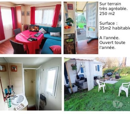 Mobil home occasion Pluneret Morbihan - Photos Vivastreet Vente Mobile Home disponible, sur terrain à l'année