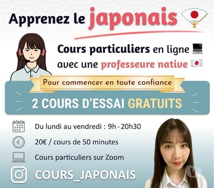 Cours de Langue Paris 1er ardt Paris - Photos Vivastreet Cours de japonais particuliers en ligne 🇯🇵