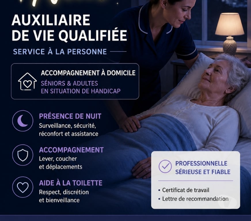 Aides à domicile Var Frejus - 83600 - Photos Vivastreet Présence de nuit