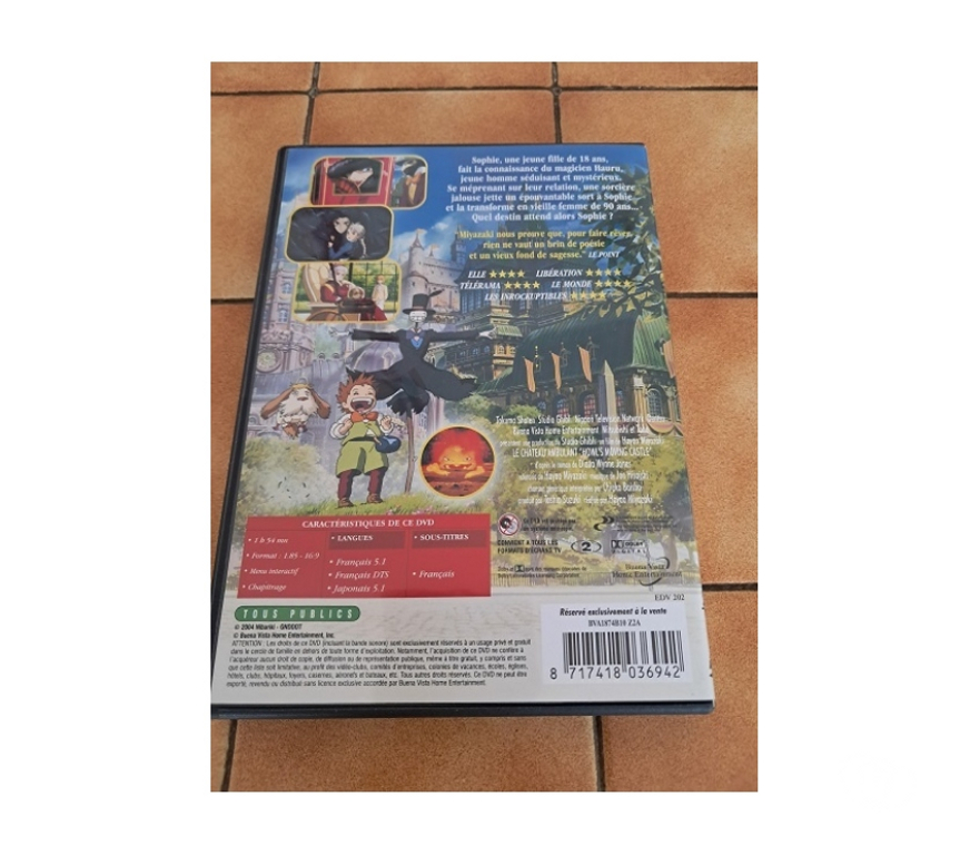 DVD occasion Moselle Feves - 57280 - Photos Vivastreet DVD Chateau ambulant gibli manga anime TV enfant mode