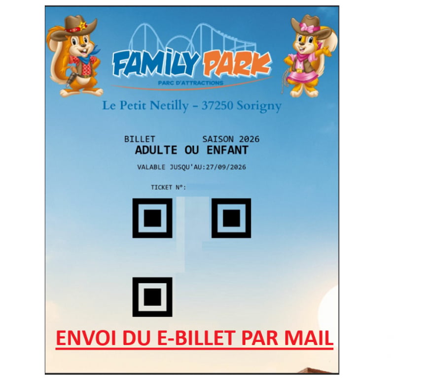 Evenements sportifs Indre-et-Loire Sorigny - 37250 - Photos Vivastreet 1 billet pour le parc d'attractions "Family Park" à Sorigny