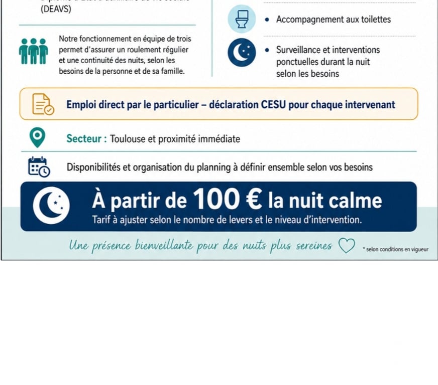 Aides à domicile Haute-Garonne Toulouse - Photos Vivastreet Gardes de nuit à domicile – Toulouse – CESU