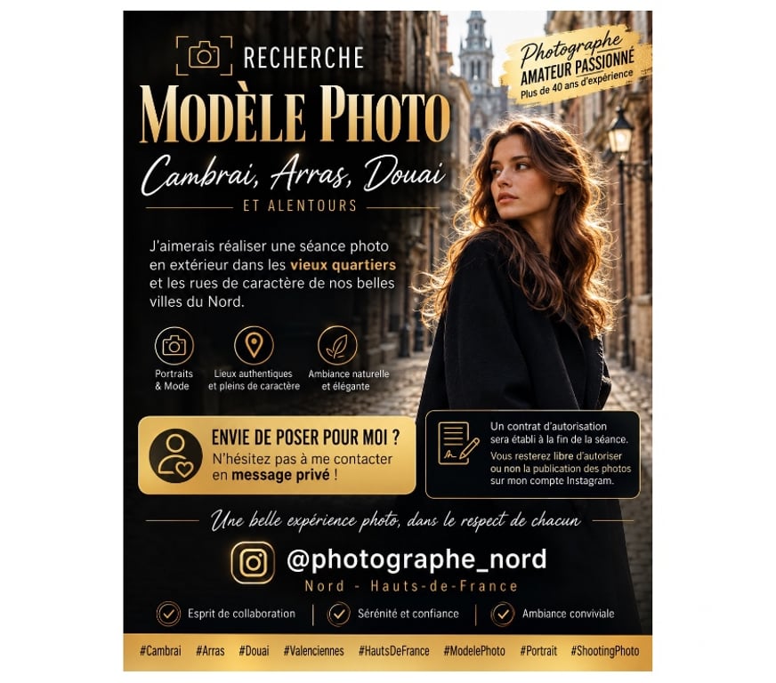 Castings, modèles, photographes Nord Cambrai - 59400 - Photos Vivastreet recherche modèle photo.
