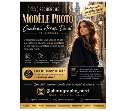 Castings, modèles, photographes Cambrai Nord - Photos Vivastreet recherche modèle photo.