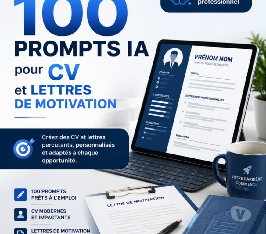 Informatique Gironde Bordeaux - Photos Vivastreet ProjectFlow Pack 100 Prompts IA CV Lettres motivation-15€