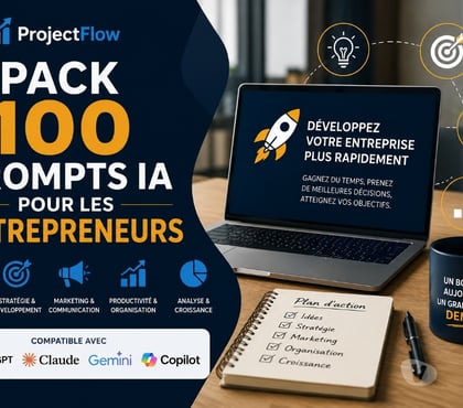 Informatique Bordeaux Bordeaux - Photos Vivastreet ProjectFlow – Pack 100 Prompts IA pour Entrepreneurs-21€
