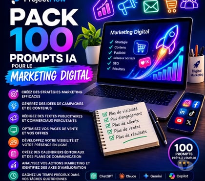Informatique Bordeaux Bordeaux - Photos Vivastreet PROJECTFLOW-Pack 100 Prompts IA Marketing Digital -21€