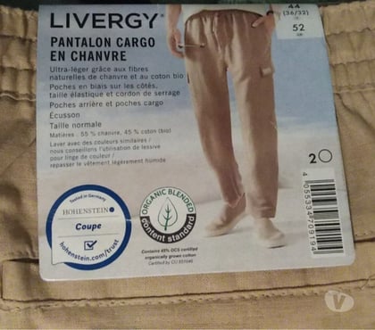 Vêtements Lyon Lyon - Photos Vivastreet Pantalon cargo en chanvre (beige), T44 XL, neuf