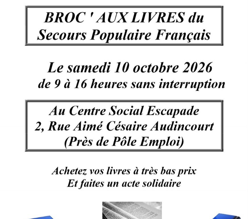 Vides greniers - Brocantes Doubs Audincourt - 25400 - Photos Vivastreet Broc aux livres du Secours Populaire