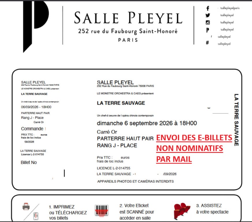 Spectacles Paris Paris 13ème ardt - 75013 - Photos Vivastreet 2 billets " La Terre Sauvage " dimanche 6 septembre à Paris