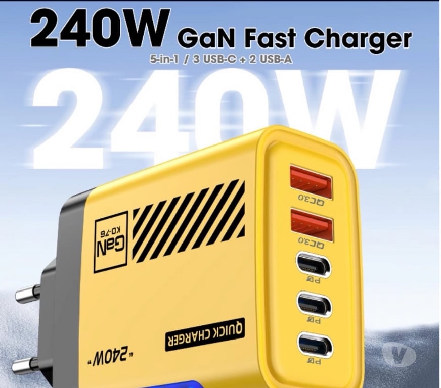 Electroménager occasion Bouches-du-Rhône Marseille - Photos Vivastreet Chargeur rapide 240w GaN & son câble de charge 240w