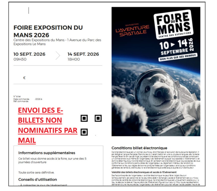 Spectacles Sarthe Le Mans - Photos Vivastreet 2 billets pour la Foire du Mans 2026
