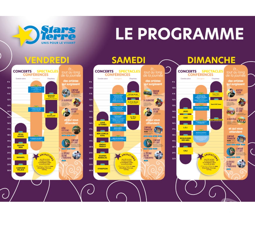 Spectacles Eure-et-Loir Courtalain - 28290 - Photos Vivastreet 4 pass 3 jours pour le festival Stars'Terre Festi'Salon