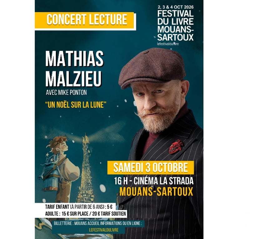 Spectacles Alpes-Maritimes Mouans Sartoux - 06370 - Photos Vivastreet Places Mathias Malzieu Concert lecture Un Noël sur la Lune