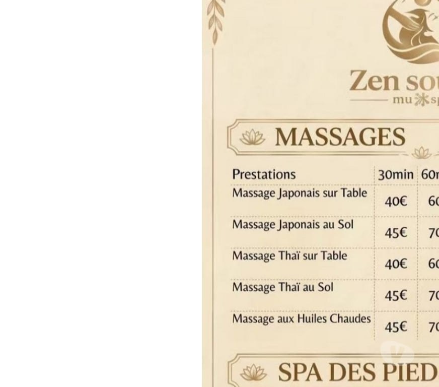 Massages Nord La Madeleine - 59110 - Photos Vivastreet salon de massage La Madeleine