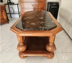 St Laurent du Var - Alpes-Maritimes — Table basse bois massif et marbre