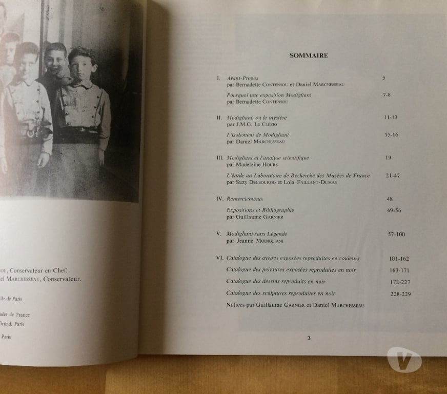 Livres occasion Vendée Grosbreuil - 85440 - Photos Vivastreet Catalogue Expo Modigliani, Musée d'Art Moderne Paris 1981