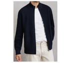 Gilet zippé col montant côtelé