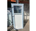 Porte de service pvc blanc avec hublot en vitre