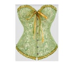 Marienthal - Haguenau — Corset bustier vert à motifs baroques
