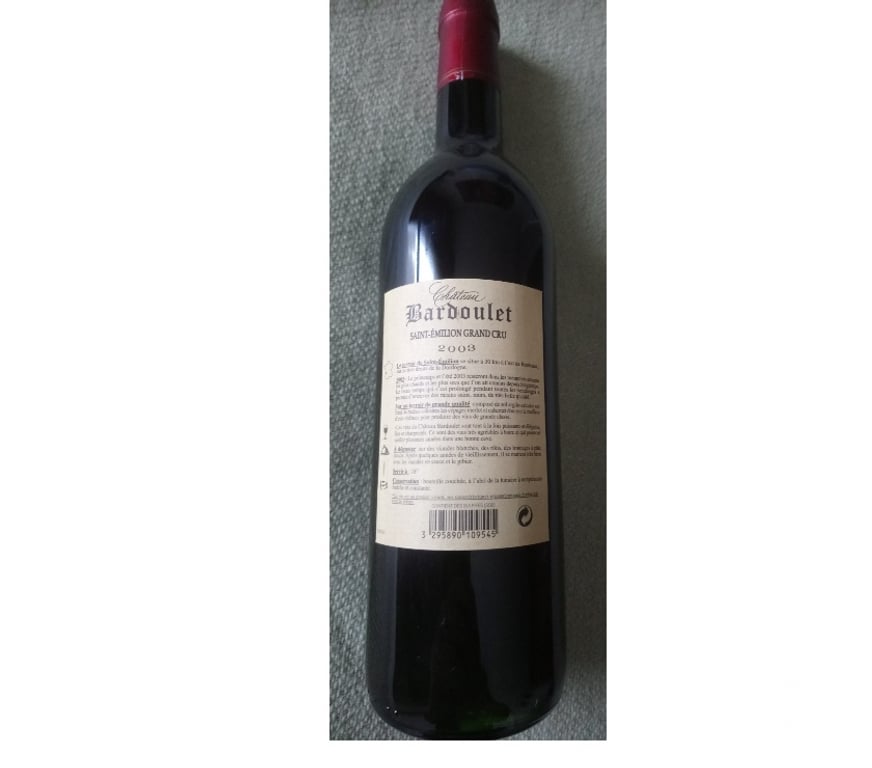 Vins - Gastronomie Seine-Saint-Denis La Courneuve - 93120 - Photos Vivastreet SAINT-ÉMILION GRAND CRU CHÂTEAU BARDOULET 2003