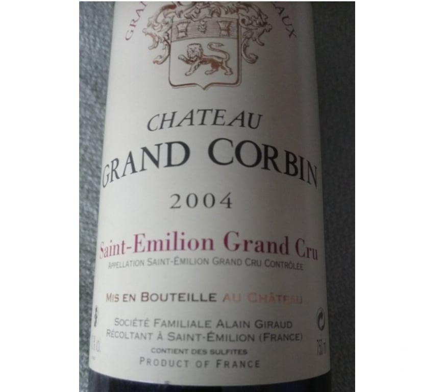 Vins - Gastronomie Seine-Saint-Denis La Courneuve - 93120 - Photos Vivastreet Château Grand Corbin Grand Cru Classé 2004