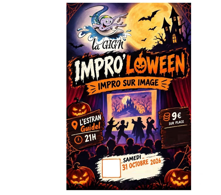 Spectacles Morbihan Guidel - 56520 - Photos Vivastreet 2 places spectacle IMPRO’LOWEEN à Guidel ce samedi soir