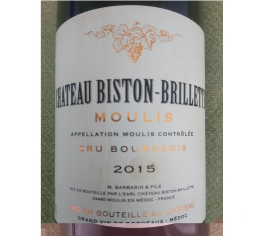 Vins - Gastronomie Seine-Saint-Denis La Courneuve - 93120 - Photos Vivastreet Château Biston-Brillette Cru Bourgeois 2015