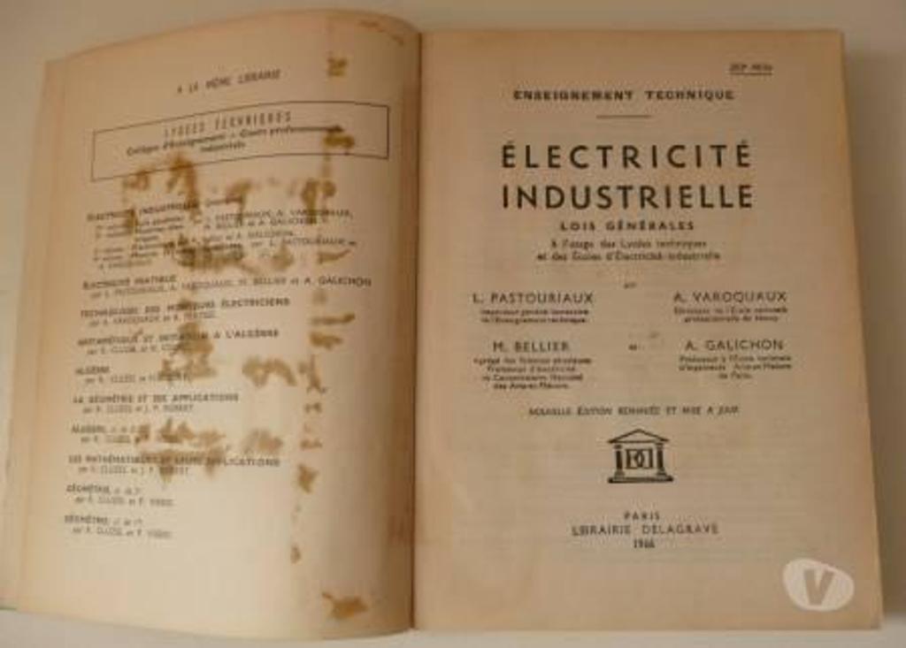 Livres occasion Seine-et-Marne Meaux - 77100 - Photos Vivastreet Livre ancien ELECTRICITE INDUSTRIELLE Lois générales