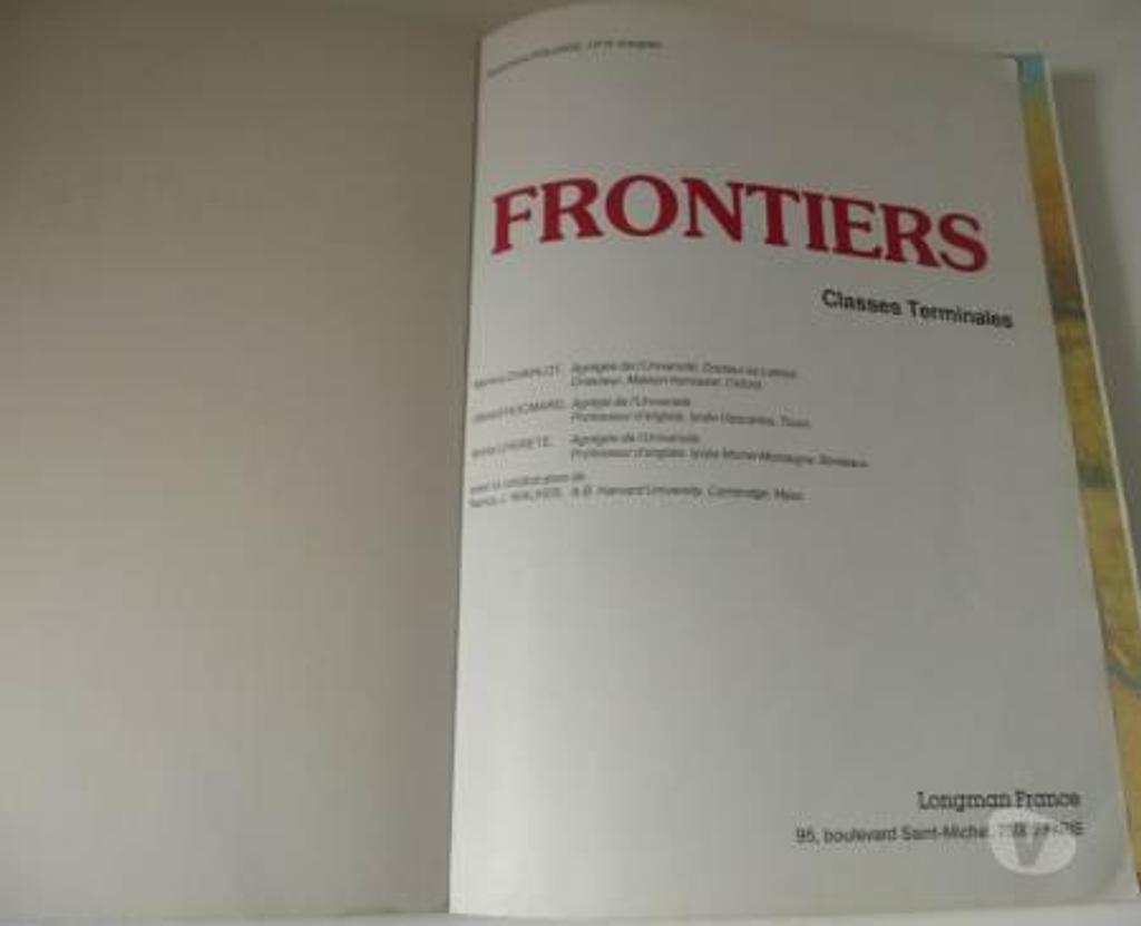 Livres occasion Seine-et-Marne Meaux - 77100 - Photos Vivastreet FRONTIERS ENGLISH COURSE Classes Terminales