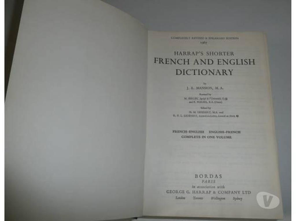 Livres occasion Seine-et-Marne Meaux - 77100 - Photos Vivastreet Dictionnaire Français-Anglais/Anglais Franç HARRAP'S SHORTER