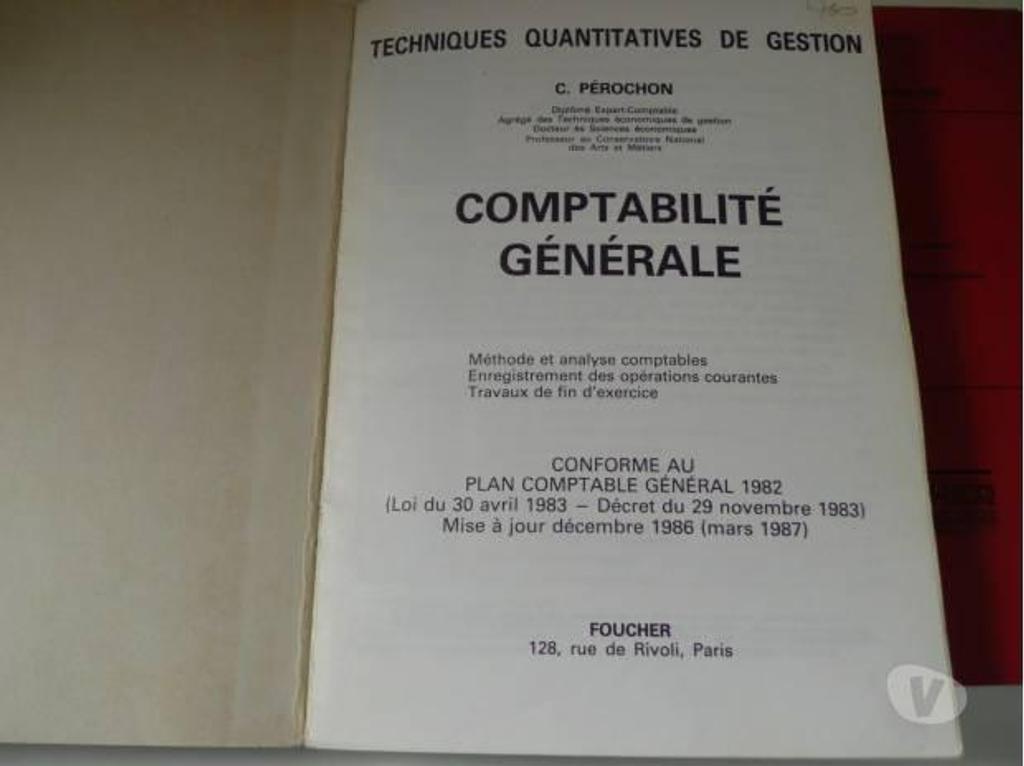 Livres occasion Seine-et-Marne Meaux - 77100 - Photos Vivastreet COMPTABILITE GENERALE (livre + corrigé) C. Pérochon