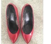 Red Leather Shoes with heels size 4.5 + others 