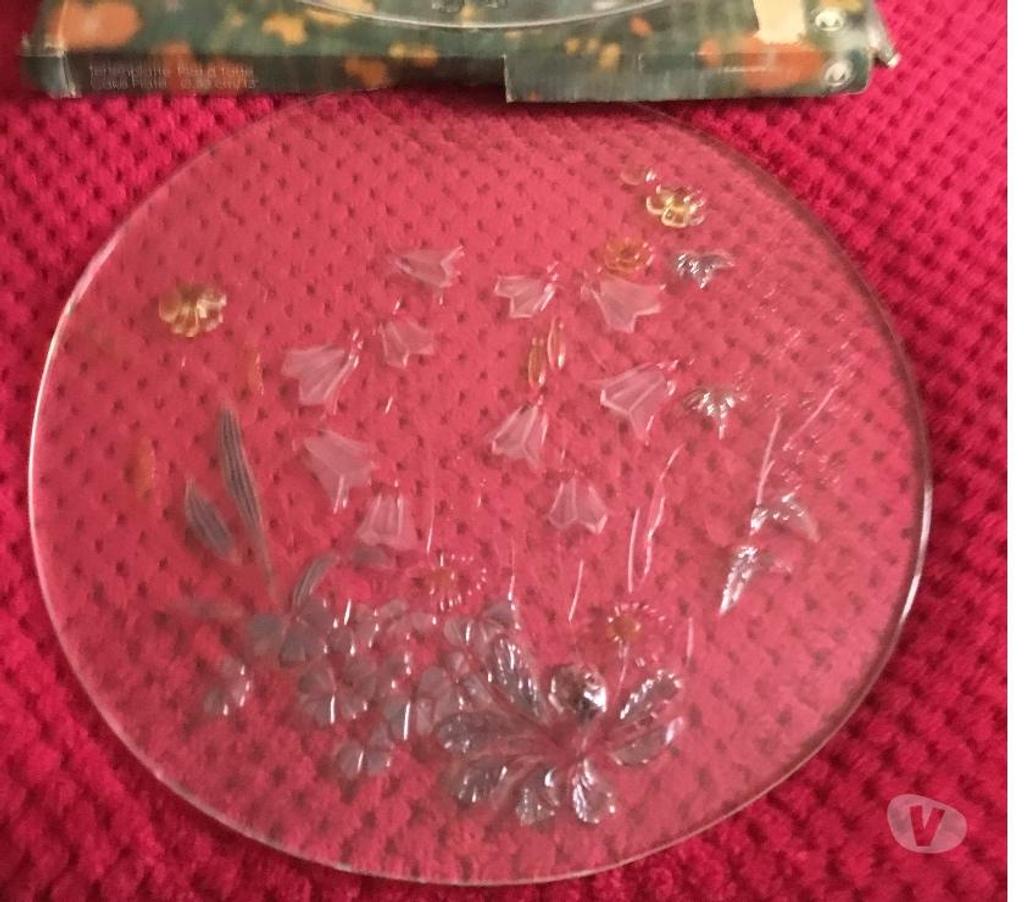 Miscellaneous Hertfordshire Dacorum - Photos for Heavy Glass Cake Plate nice pattern Glass New Boxed 