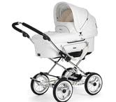 EmmalJunga Mondial De Luxe - Classic White Leatherette Pram