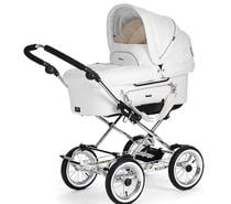EmmalJunga Mondial De Luxe - Classic White Leatherette Pram