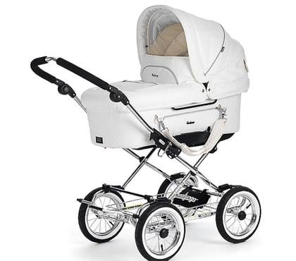 Used baby clothes Commercial Road East London - Photos for EmmalJunga Mondial De Luxe - Classic White Leatherette Pram