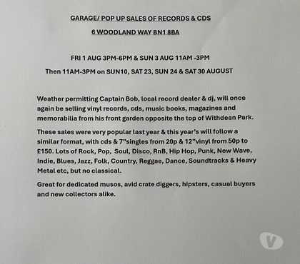 Car Boot Sale Withdean Brighton - Photos for Pop Up Record & CD Fair