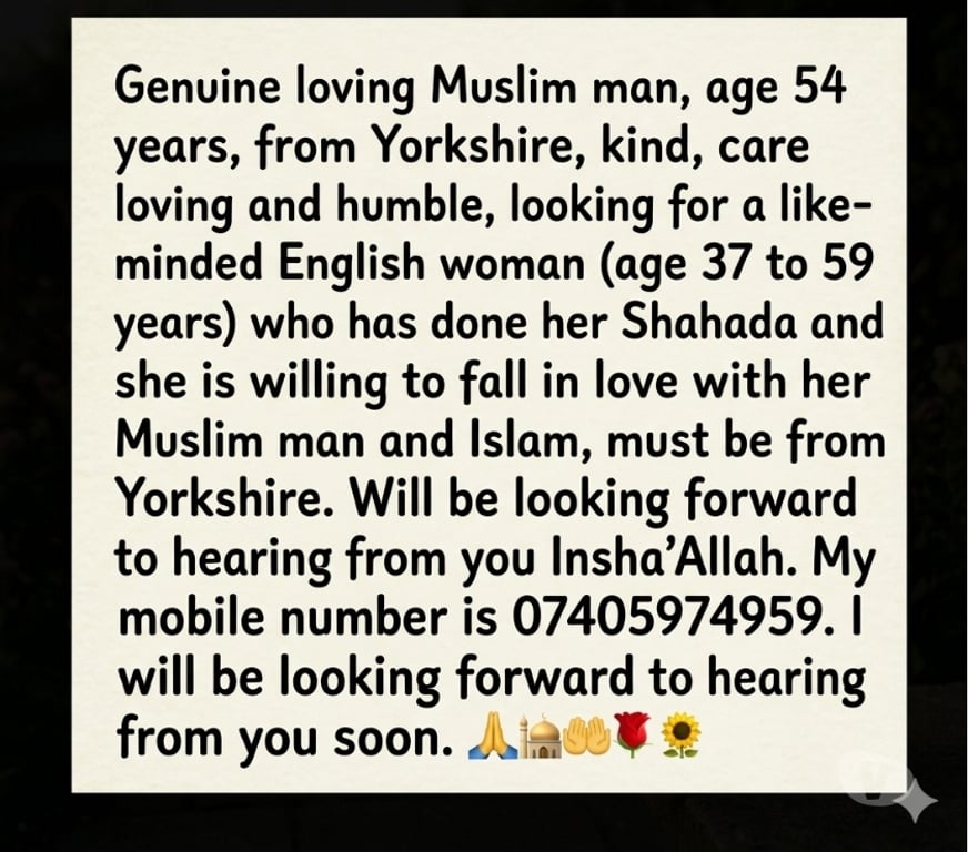 adult personals West Yorkshire Leeds - Photos for English muslim woman 35to 61 yrs wanted for nikah 🤲
